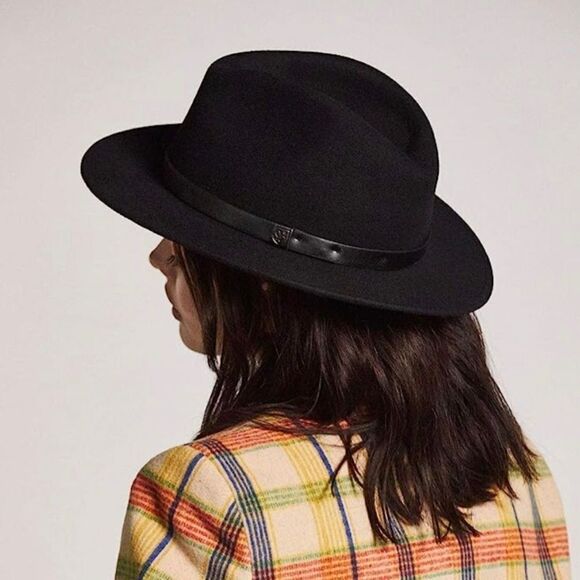 Brixton Messer fedora black xs 6.75 NWT